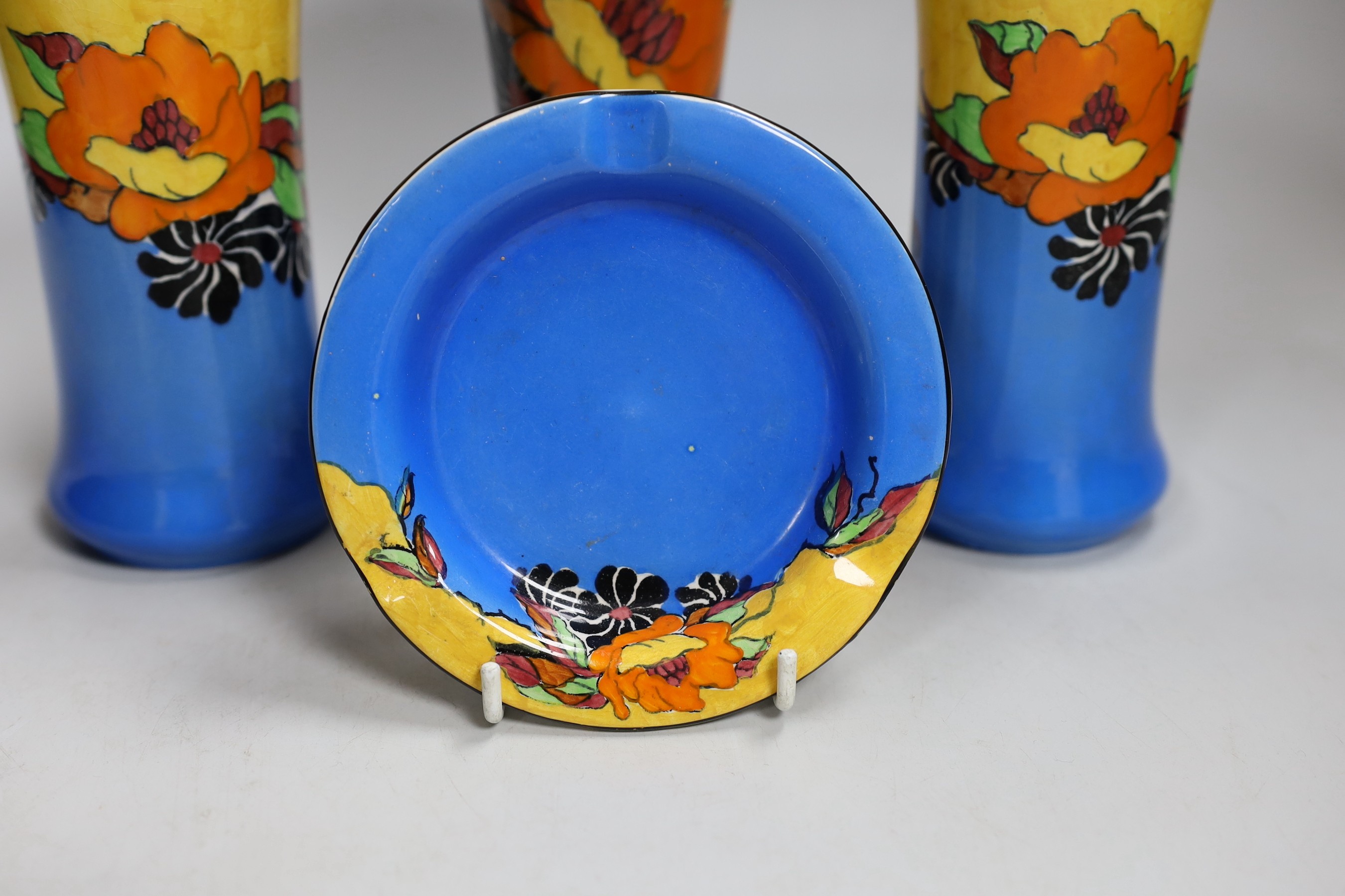 Wilkinson's Indian Summer group of three vases and an ash tray